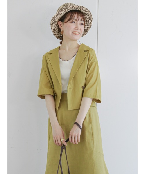 ehka sopo（エヘカソポ）の「テーラードシャツ（セットアップ可）（シャツ/ブラウス・レディース・イエロー/ベージュ/ブラック・ﾌﾘ-）」の19枚目の写真