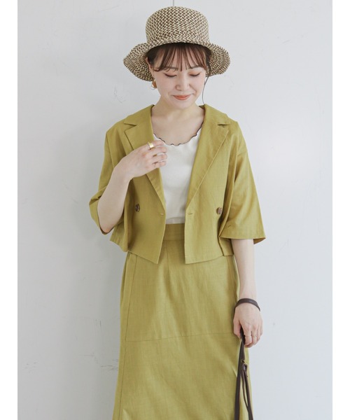 ehka sopo（エヘカソポ）の「テーラードシャツ（セットアップ可）（シャツ/ブラウス・レディース・イエロー/ベージュ/ブラック・ﾌﾘ-）」の20枚目の写真