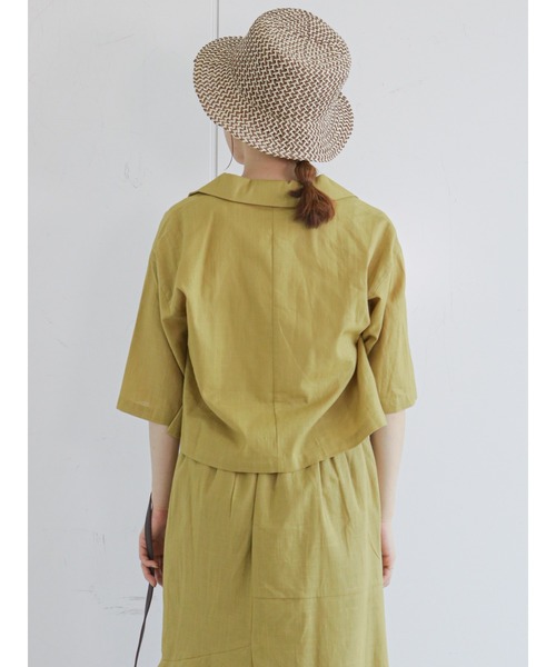 ehka sopo（エヘカソポ）の「テーラードシャツ（セットアップ可）（シャツ/ブラウス・レディース・イエロー/ベージュ/ブラック・ﾌﾘ-）」の22枚目の写真