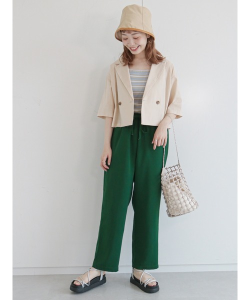 ehka sopo（エヘカソポ）の「テーラードシャツ（セットアップ可）（シャツ/ブラウス・レディース・イエロー/ベージュ/ブラック・ﾌﾘ-）」の5枚目の写真