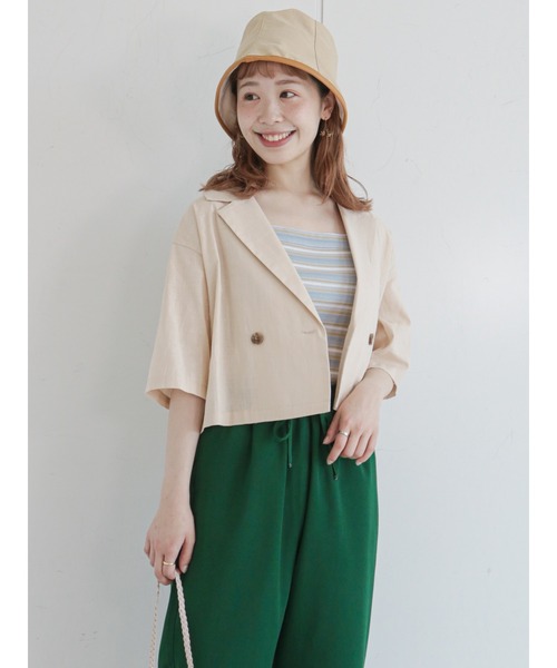 ehka sopo（エヘカソポ）の「テーラードシャツ（セットアップ可）（シャツ/ブラウス・レディース・イエロー/ベージュ/ブラック・ﾌﾘ-）」の7枚目の写真