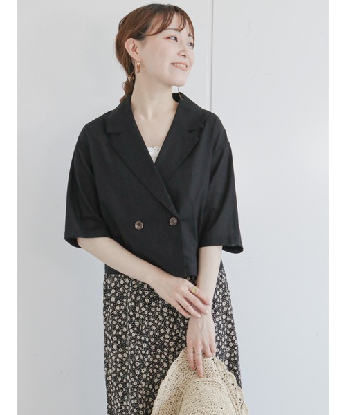 ehka sopo（エヘカソポ）の「テーラードシャツ（セットアップ可）（シャツ/ブラウス・レディース・イエロー/ベージュ/ブラック・ﾌﾘ-）」の11枚目の写真