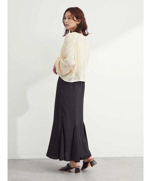 Green　Parks（グリーンパークス）の「すかし柄 襟つきショートカーディガン（カーディガン/ボレロ・レディース・ブラック/グリーン/アイボリー・FREE）」の20枚目の写真