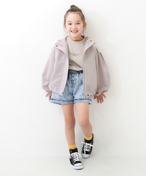 devirock（デビロック）の「2WAYで着られる バルーンシルエット マウンテンパーカー（マウンテンパーカー・キッズ・ダークカーキ/ベージュ/ピンクベージュ/パープル系3/ブラック/グリーン系/ブルー系/ネイビー・110cm/100cm/130cm/120cm/160cm/150cm/140cm）」の12枚目の写真