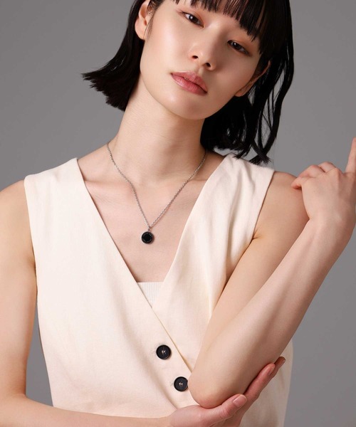 LION HEART（ライオンハート）の「【限定展開】“LH-1”サークルコインネックレス/サージカルステンレス（金属アレルギー対応）【LION HEART / ライオンハート】（ネックレス・メンズ・シルバー×ブラック・50cm）」の15枚目の写真