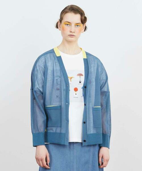 FRAPBOIS（フラボア）の「バルーンカーデ（カーディガン/ボレロ・レディース・ベージュ/ブルー・1）」の2枚目の写真