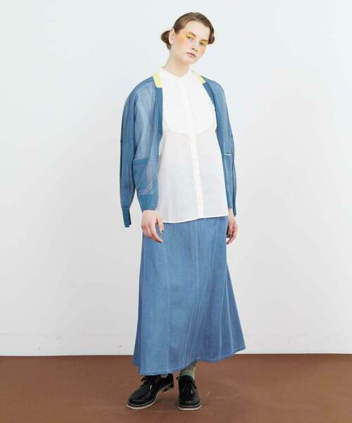 FRAPBOIS（フラボア）の「バルーンカーデ（カーディガン/ボレロ・レディース・ベージュ/ブルー・1）」の12枚目の写真