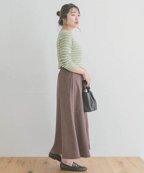 ITEMS URBANRESEARCH（アイテムズ アーバンリサーチ）の「モチモチボーダーニット（ニット/セーター・レディース・ブラック/ブラウン/オフホワイト/カーキ・FREE）」の11枚目の写真