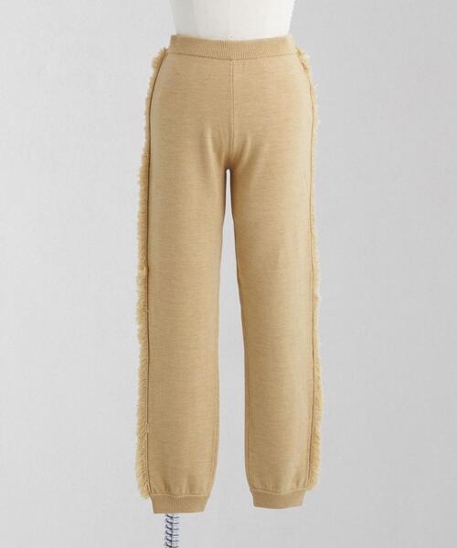 LOEFF(ロエフ)の「<LOEFF>W 9G フリンジ ニットパンツ(その他パンツ・レディース・ダークグレー/クリーム・FREE)」の1枚目の写真