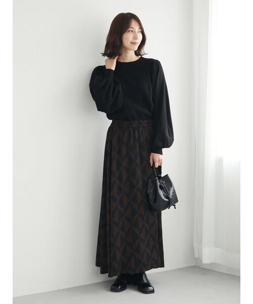 Green Parks(グリーンパークス)の「・ELENCARE DUE ジオメトリックptスカート(スカート・レディース・ブラック/グリーン・FREE)」の14枚目の写真