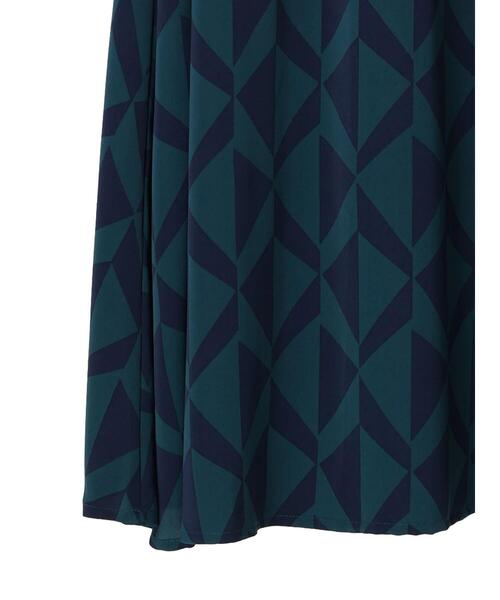 Green Parks(グリーンパークス)の「・ELENCARE DUE ジオメトリックptスカート(スカート・レディース・ブラック/グリーン・FREE)」の7枚目の写真