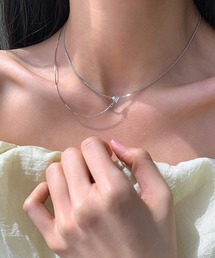 SONYUNARA レイヤードスクエアチェーンネックレス