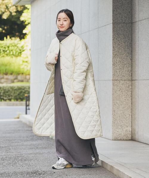 coen（コーエン）の「Bollington（ボリントン）キルティングロングジャケット（ダウンジャケット/コート・レディース・ブラック/オフホワイト・M/L）」の3枚目の写真