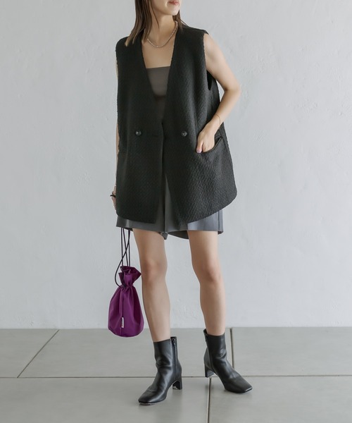 mystic（ミスティック）の「ツイードジレ【結婚式/オケージョンスタイル】（ベスト・レディース・ブラック/オフホワイト/ブラック系その他2・FREE）」の7枚目の写真