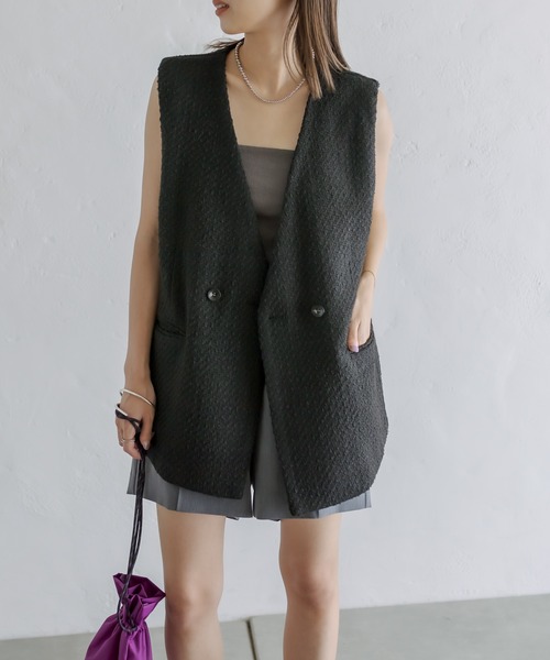 mystic（ミスティック）の「ツイードジレ【結婚式/オケージョンスタイル】（ベスト・レディース・ブラック/オフホワイト/ブラック系その他2・FREE）」の14枚目の写真