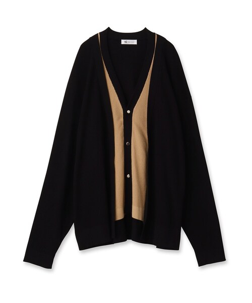 tk.TAKEO KIKUCHI（ティーケータケオキクチ）の「◆フェイクレイヤーニットカーディガン（カーディガン/ボレロ・レディース・ブルー系4/モスグリーン系4/ブラック系4・66）」の4枚目の写真