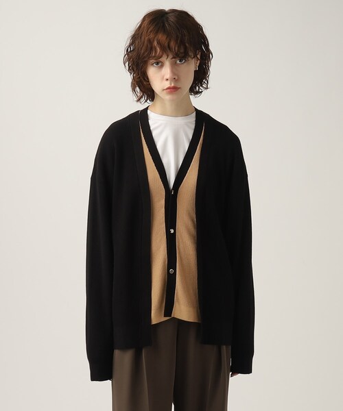 tk.TAKEO KIKUCHI（ティーケータケオキクチ）の「◆フェイクレイヤーニットカーディガン（カーディガン/ボレロ・レディース・ブルー系4/モスグリーン系4/ブラック系4・66）」の5枚目の写真