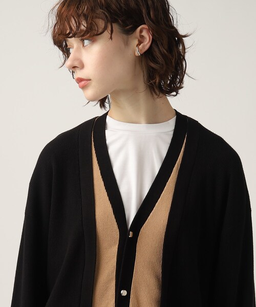 tk.TAKEO KIKUCHI（ティーケータケオキクチ）の「◆フェイクレイヤーニットカーディガン（カーディガン/ボレロ・レディース・ブルー系4/モスグリーン系4/ブラック系4・66）」の8枚目の写真