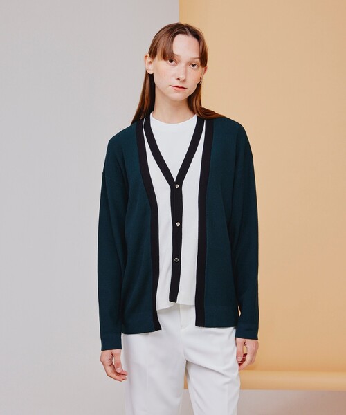 tk.TAKEO KIKUCHI（ティーケータケオキクチ）の「◆フェイクレイヤーニットカーディガン（カーディガン/ボレロ・レディース・ブルー系4/モスグリーン系4/ブラック系4・66）」の18枚目の写真