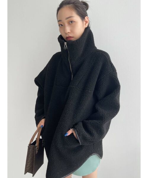 EMODA（エモダ）の「ハーフジップボアプルオーバー（Tシャツ/カットソー・レディース・ブラック/その他・FREE）」の11枚目の写真