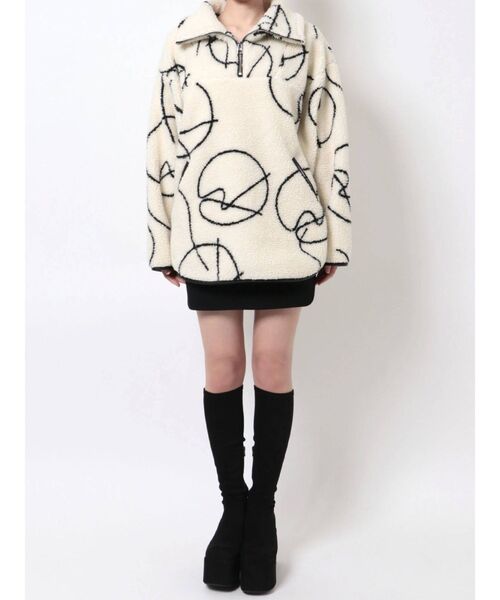 EMODA（エモダ）の「ハーフジップボアプルオーバー（Tシャツ/カットソー・レディース・ブラック/その他・FREE）」の4枚目の写真