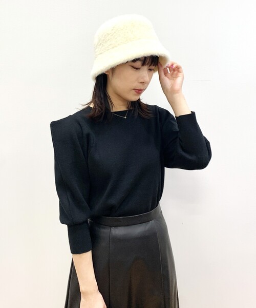 OPAQUE.CLIP（オペークドットクリップ）の「◆シャギーバケハ（ハット・レディース・ブラック/オフホワイト・00）」の3枚目の写真