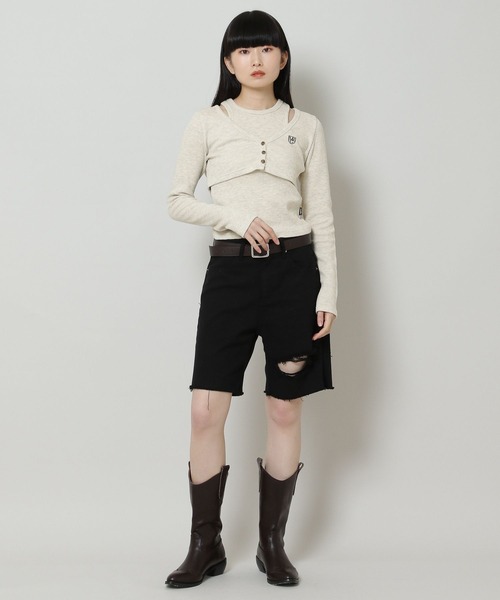 MAGPIEROBIN(マグパイロビン)の「MAGPIE ROBIN/ワッフルカーディガン SET 2170619(アンサンブル・レディース・ブラック/グリーン/アイボリー・FREE)」の11枚目の写真