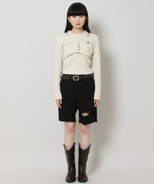 MAGPIEROBIN(マグパイロビン)の「MAGPIE ROBIN/ワッフルカーディガン SET 2170619(アンサンブル・レディース・ブラック/グリーン/アイボリー・FREE)」の15枚目の写真