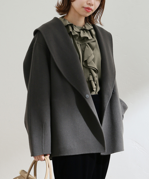 La TOTALITE（ラトータリテ）の「ウールナイロン リバーショールコート