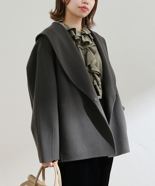 La TOTALITE（ラトータリテ）の「ウールナイロン リバーショールコート