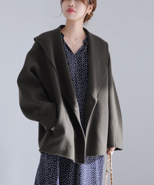 La TOTALITE（ラトータリテ）の「ウールナイロン リバーショールコート