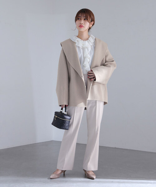 La TOTALITE（ラトータリテ）の「ウールナイロン リバーショールコート