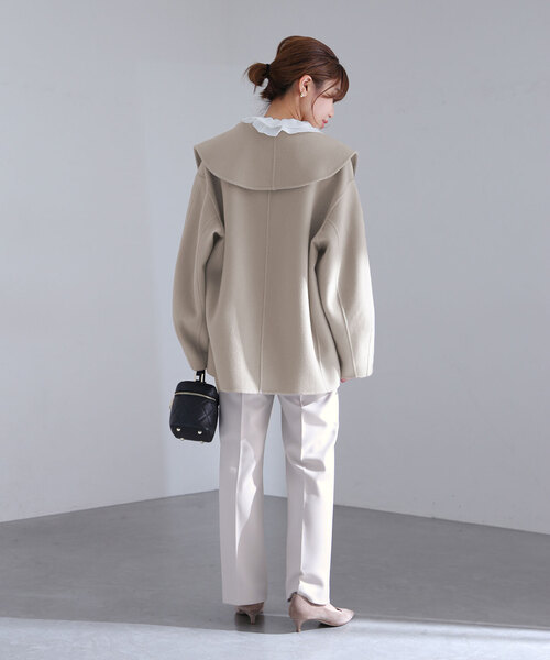 リバーショールコート ベージュ ラトータリテ LaTotalite La TOTALITE（ラトータリテ）の「ウールナイロン リバーショールコート