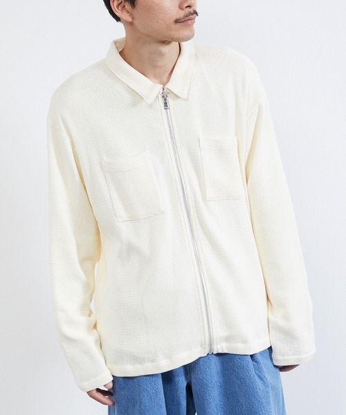 KIIT(キート)の「KIIT キート / ZIP UP SHIRT JKT ジップアップシャツジャケット / KIO-B95-004(ブルゾン・メンズ・杢グレー/アイボリー/ベージュ/ネイビー・1/2/3)」の3枚目の写真