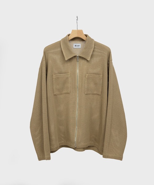 KIIT(キート)の「KIIT キート / ZIP UP SHIRT JKT ジップアップシャツジャケット / KIO-B95-004(ブルゾン・メンズ・杢グレー/アイボリー/ベージュ/ネイビー・1/2/3)」の2枚目の写真