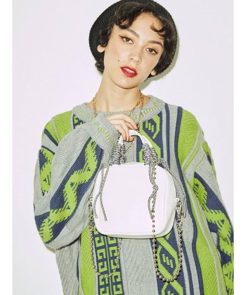 jouetie（ジュエティ）の「コードショルダーBAG（ショルダーバッグ・レディース・ブラック/オフホワイト/イエロー・FREE）」の5枚目の写真