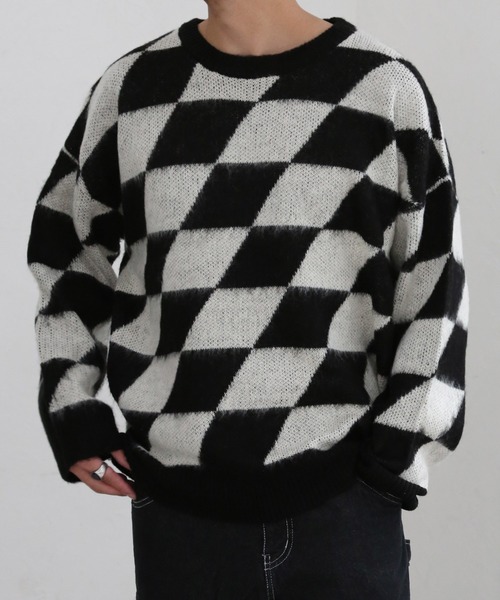 CERCA(チェルカ)の「【BEL】モヘアライク アクリルニット(RS/)(ニット/セーター・メンズ・ホワイト系その他2/ホワイト系その他3/ホワイト系その他4/ブラック系その他2/ブラック系その他3/ブラック系その他4/グレー系その他2/ブラウン系その他2/ベージュ系その他2・LARGE/MEDIUM)」の2枚目の写真