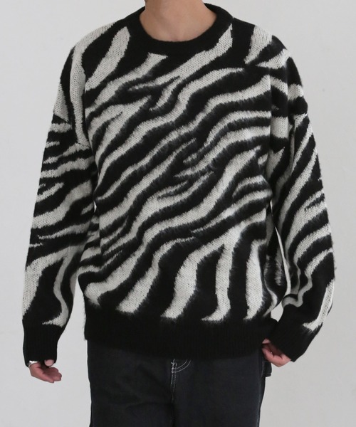 CERCA(チェルカ)の「【BEL】モヘアライク アクリルニット(RS/)(ニット/セーター・メンズ・ホワイト系その他2/ホワイト系その他3/ホワイト系その他4/ブラック系その他2/ブラック系その他3/ブラック系その他4/グレー系その他2/ブラウン系その他2/ベージュ系その他2・LARGE/MEDIUM)」の1枚目の写真