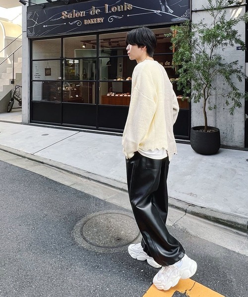 Figments（フィグメンツ）の「フェイクレザ－バギーパンツ（その他パンツ・レディース・ブラック・FREE）」の4枚目の写真