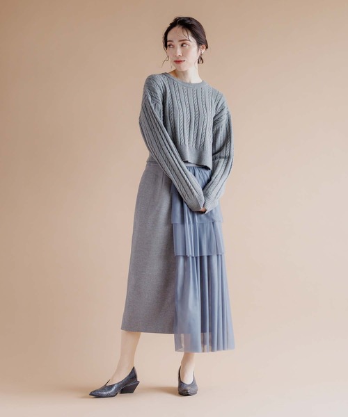 Anside(アンサイド)の「前後2WAYショートカーディガン(カーディガン/ボレロ・レディース・チャコール/グリーン/ブラック・M)」の11枚目の写真