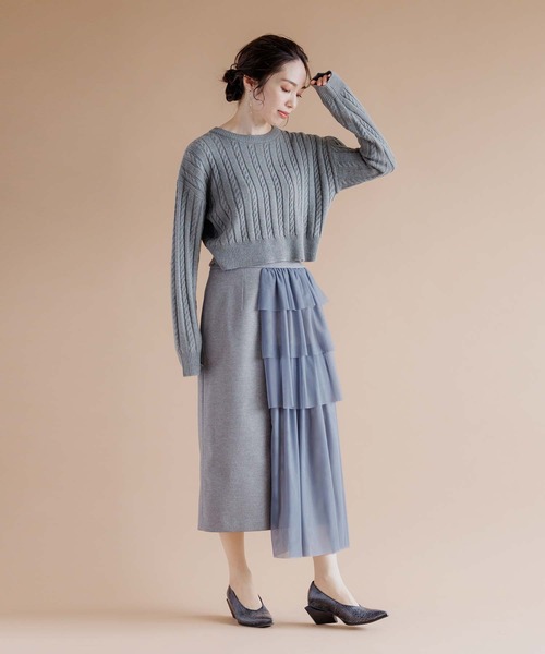 Anside(アンサイド)の「前後2WAYショートカーディガン(カーディガン/ボレロ・レディース・チャコール/グリーン/ブラック・M)」の12枚目の写真
