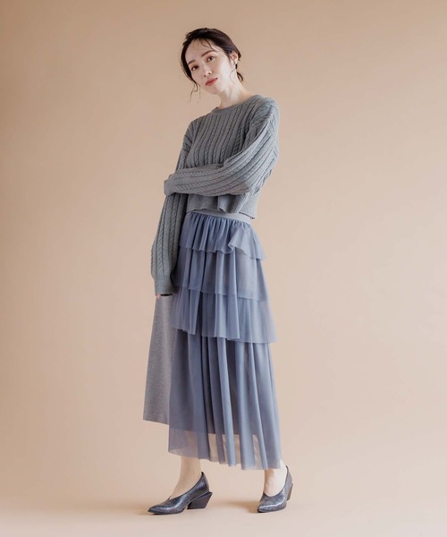 Anside(アンサイド)の「前後2WAYショートカーディガン(カーディガン/ボレロ・レディース・チャコール/グリーン/ブラック・M)」の10枚目の写真