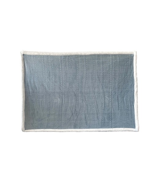 DAY CLOSET（デイ クローゼット）の「【120×85cm】3WAYケーブル編み柄スナップボタン付ボアフリースブランケット（ブランケット・メンズ・グレー/ブルー・ONE SIZE）」の13枚目の写真