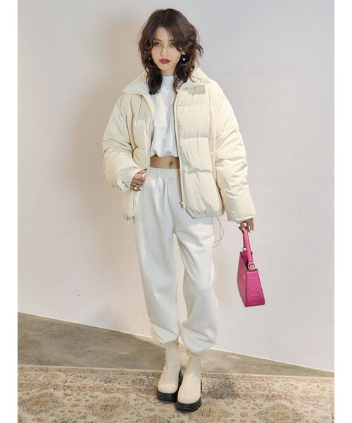 EVRIS（エヴリス）の「スウェットルーズパンツ【セットアップ着用可能】（スウェットパンツ・レディース・ブラック/ホワイト・FREE）」の12枚目の写真