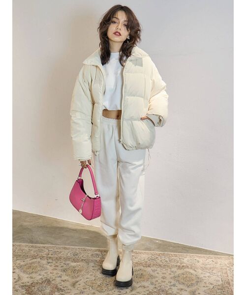 EVRIS（エヴリス）の「スウェットルーズパンツ【セットアップ着用可能】（スウェットパンツ・レディース・ブラック/ホワイト・FREE）」の14枚目の写真