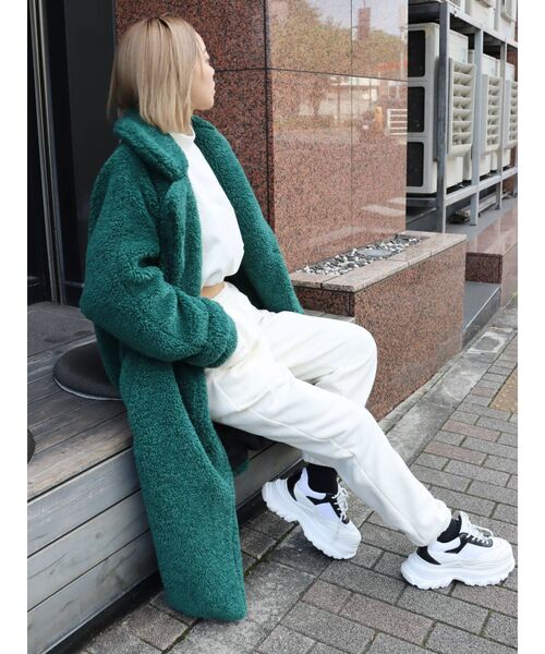 EVRIS（エヴリス）の「スウェットルーズパンツ【セットアップ着用可能】（スウェットパンツ・レディース・ブラック/ホワイト・FREE）」の22枚目の写真