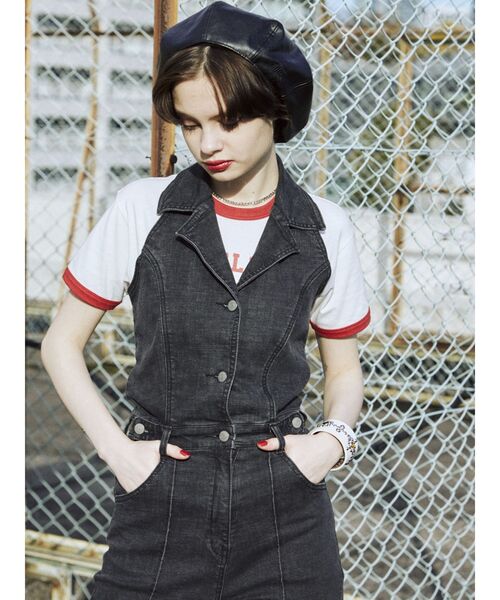 jouetie（ジュエティ）の「BIGベレー（ハンチング/ベレー帽・レディース・ブラック/アイボリー・FREE）」の4枚目の写真