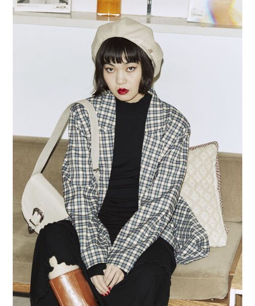 jouetie（ジュエティ）の「BIGベレー（ハンチング/ベレー帽・レディース・ブラック/アイボリー・FREE）」の22枚目の写真