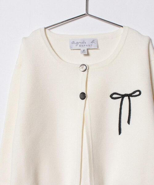 agnes b.(アニエスベー)の「LS43 E BOLERO キッズ ニットボレロ(カーディガン/ボレロ・キッズ・アイボリー・6YEAR/4YEAR/10YEAR/12YEAR)」の3枚目の写真