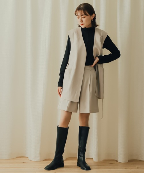 25AW 大人可愛い【HERMES】バミューダ パンツ センタープレス セール】センタープレスバミューダパンツ(その他パンツ